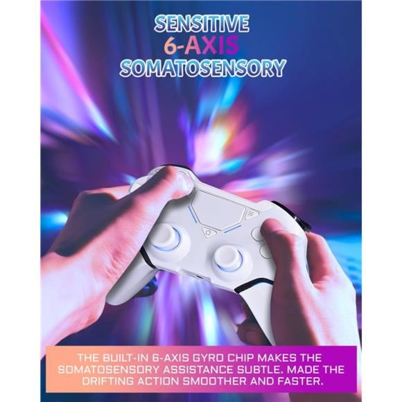 PS-4 Controller Wireless With Joystick & LED Light with Dual Vibration (White) - Picture 4 of 7